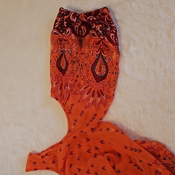 Arizona The Original Jean Company. Cold Shoulder Boho Top Size S orange floral - Picture 12 of 16